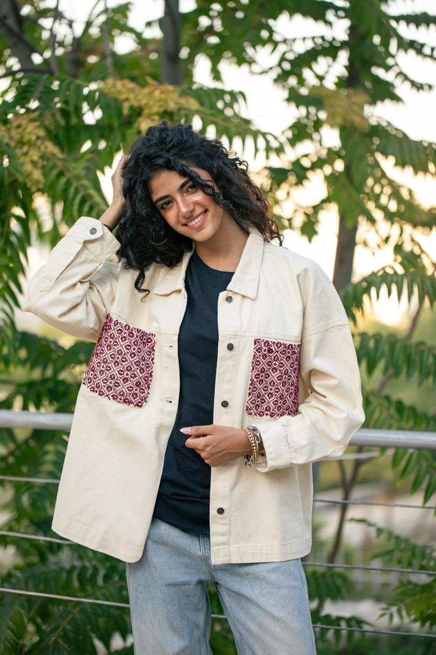 Halimeh off white denim jacket
