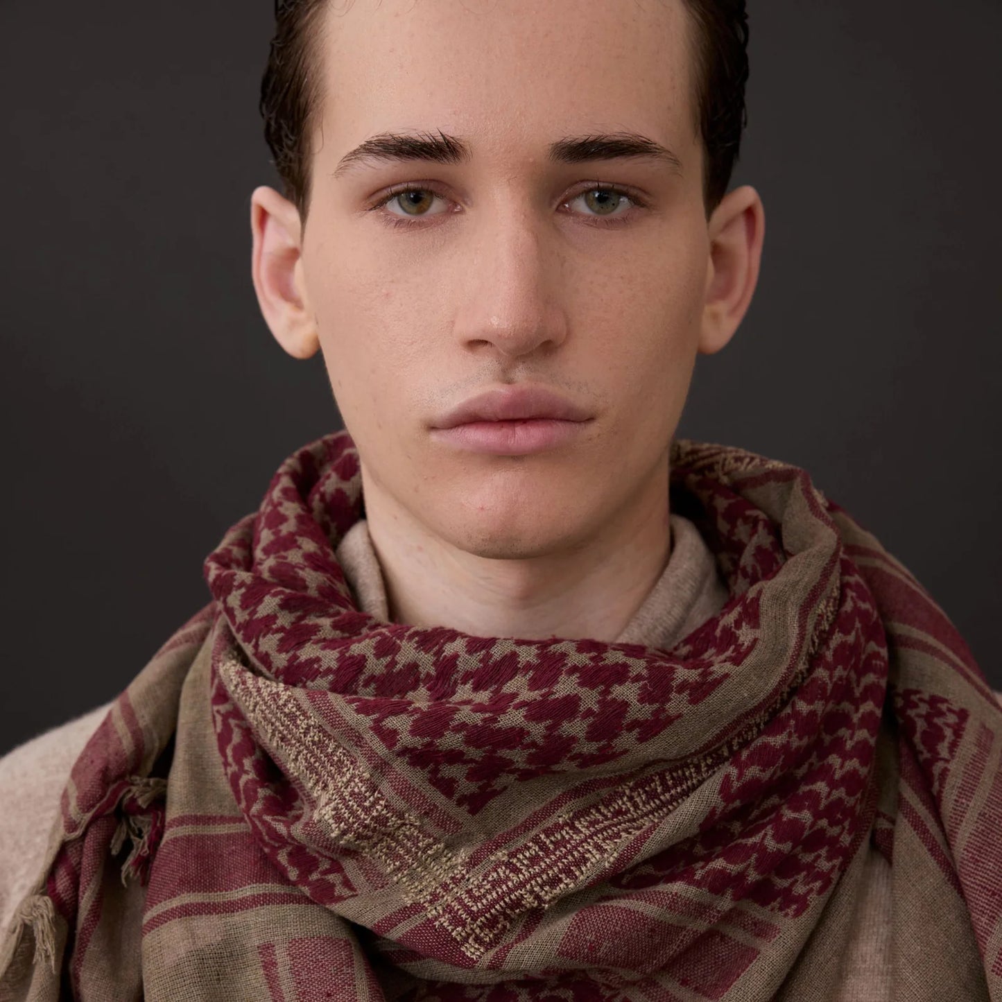 SEP MARY COTTON KEFFIYEH- BURGUNDY