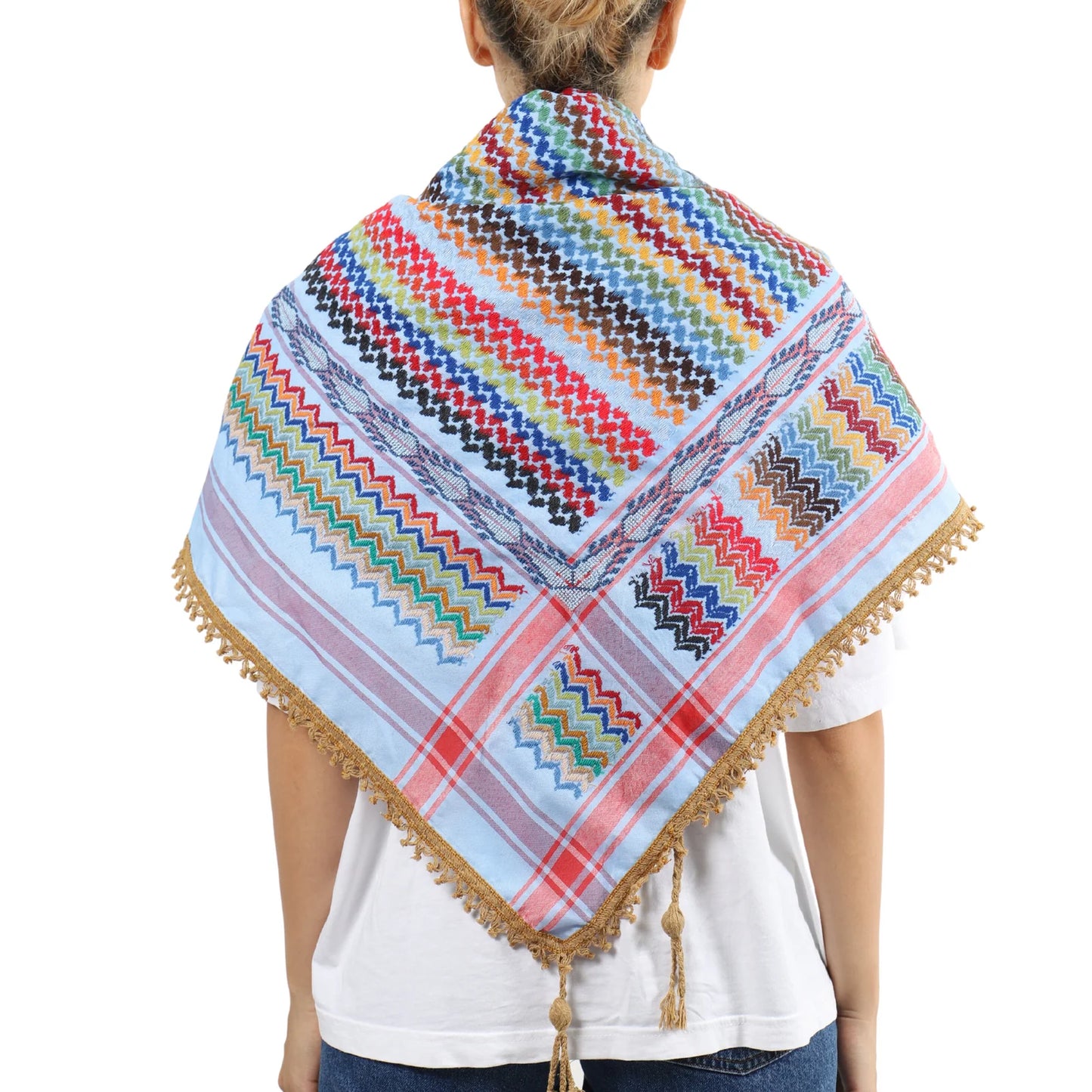 MULTICOLOR KEFFIYEH- BLUE
