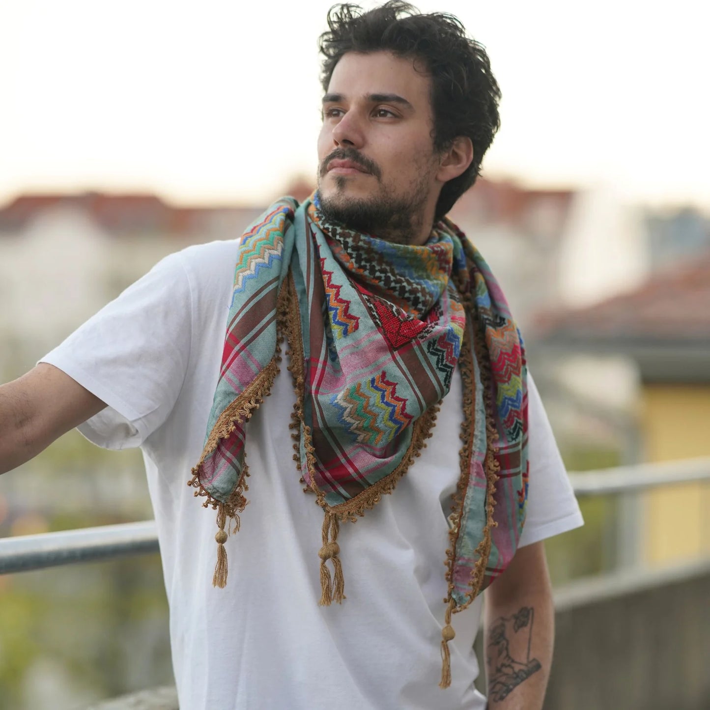 SEP MULTICOLOR KEFFIYEH- GREEN