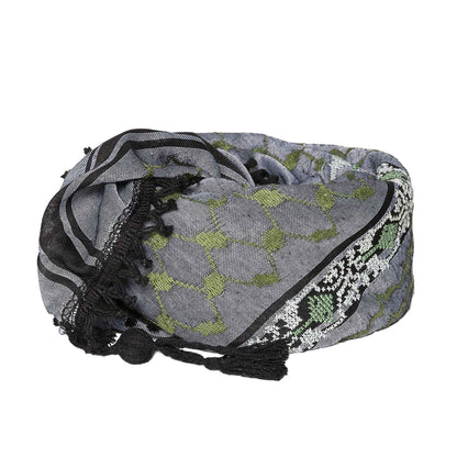SEP 4 SHADES ON GRAY KEFFIYEH -GREEN