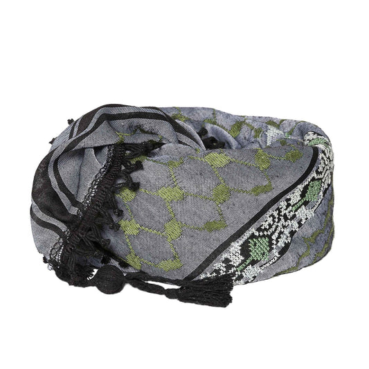 SEP 4 SHADES ON GRAY KEFFIYEH -GREEN