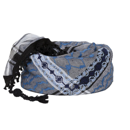 SEP 4 SHADES ON GRAY KEFFIYEH- BLUE