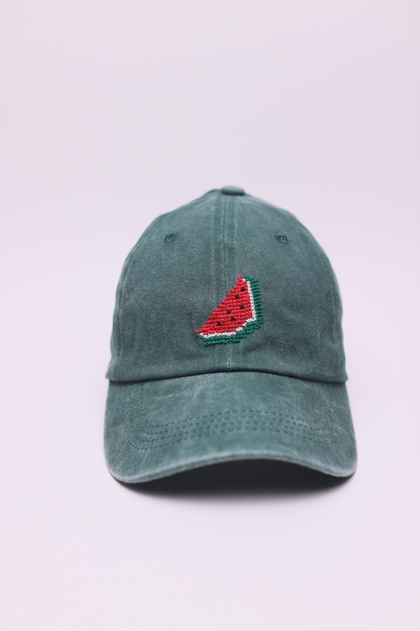Green Watermelon hand-embroidered  cap