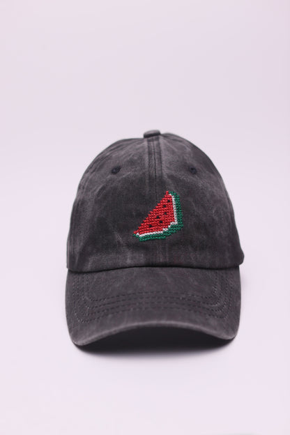 Watermelon hand-embroidered cap