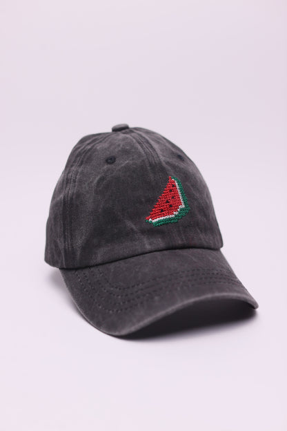 Watermelon hand-embroidered cap