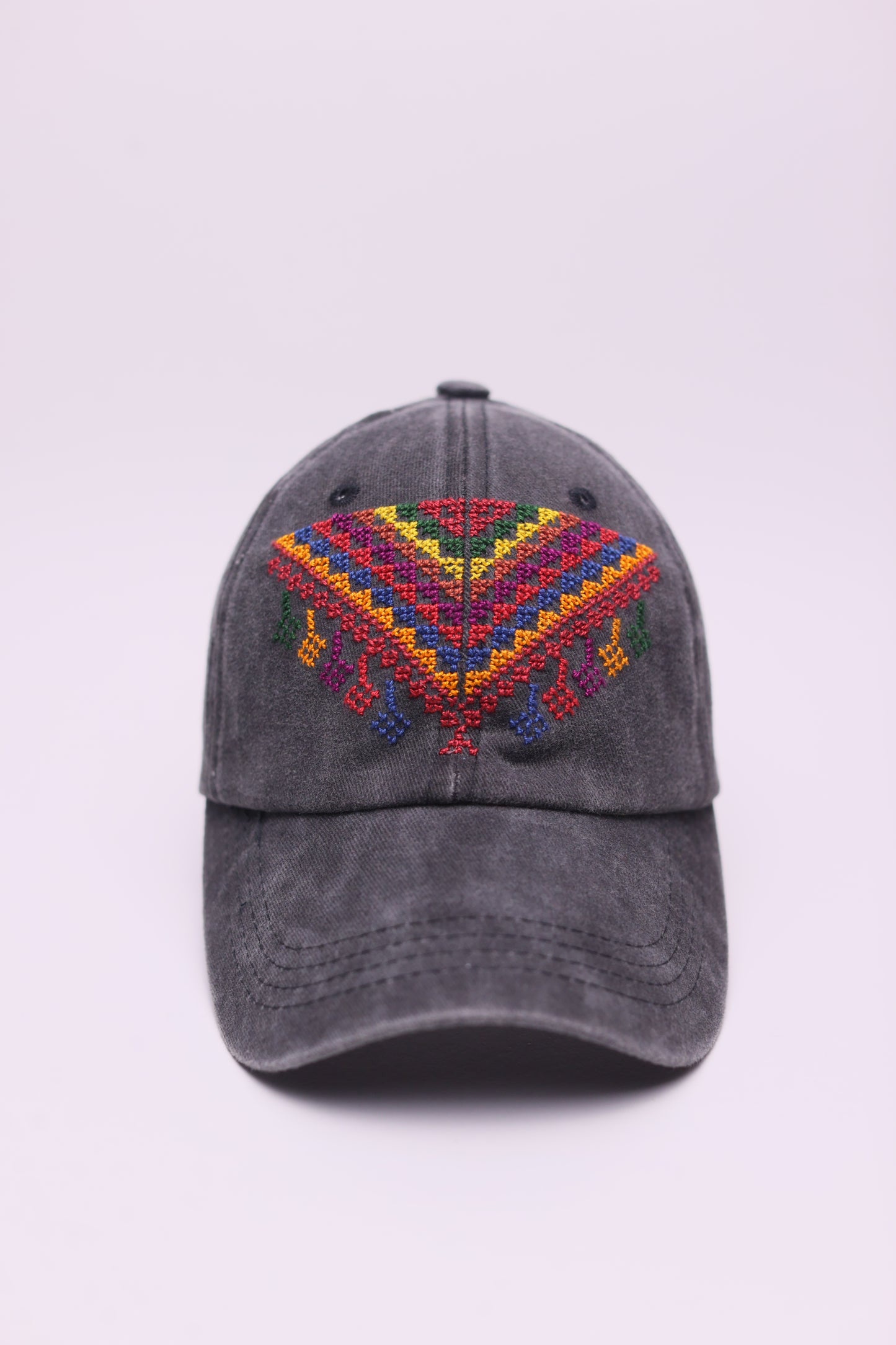 Multicolor triangle hand embroidered cpa