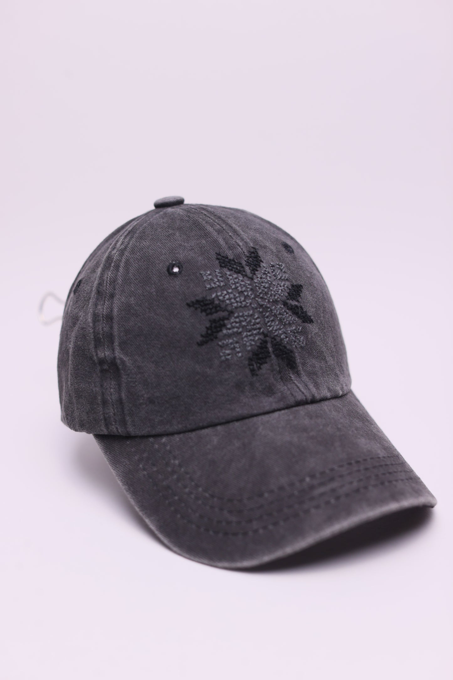 Charcoal starthand embroidered cap