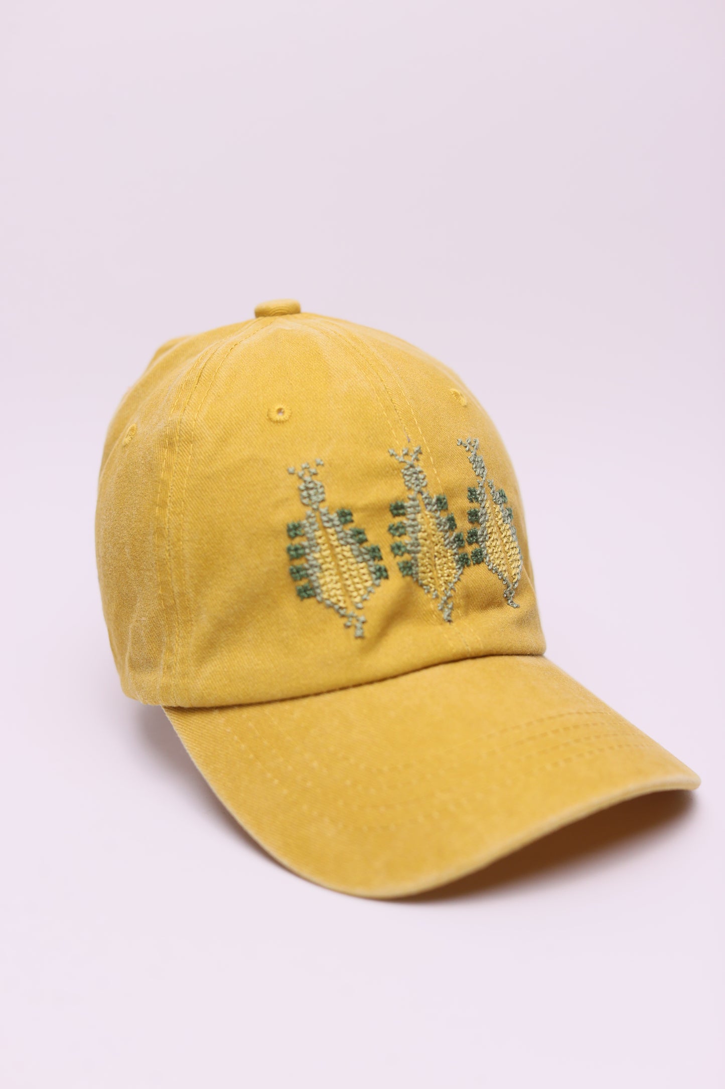 3 saru yellow hand embroidered cap