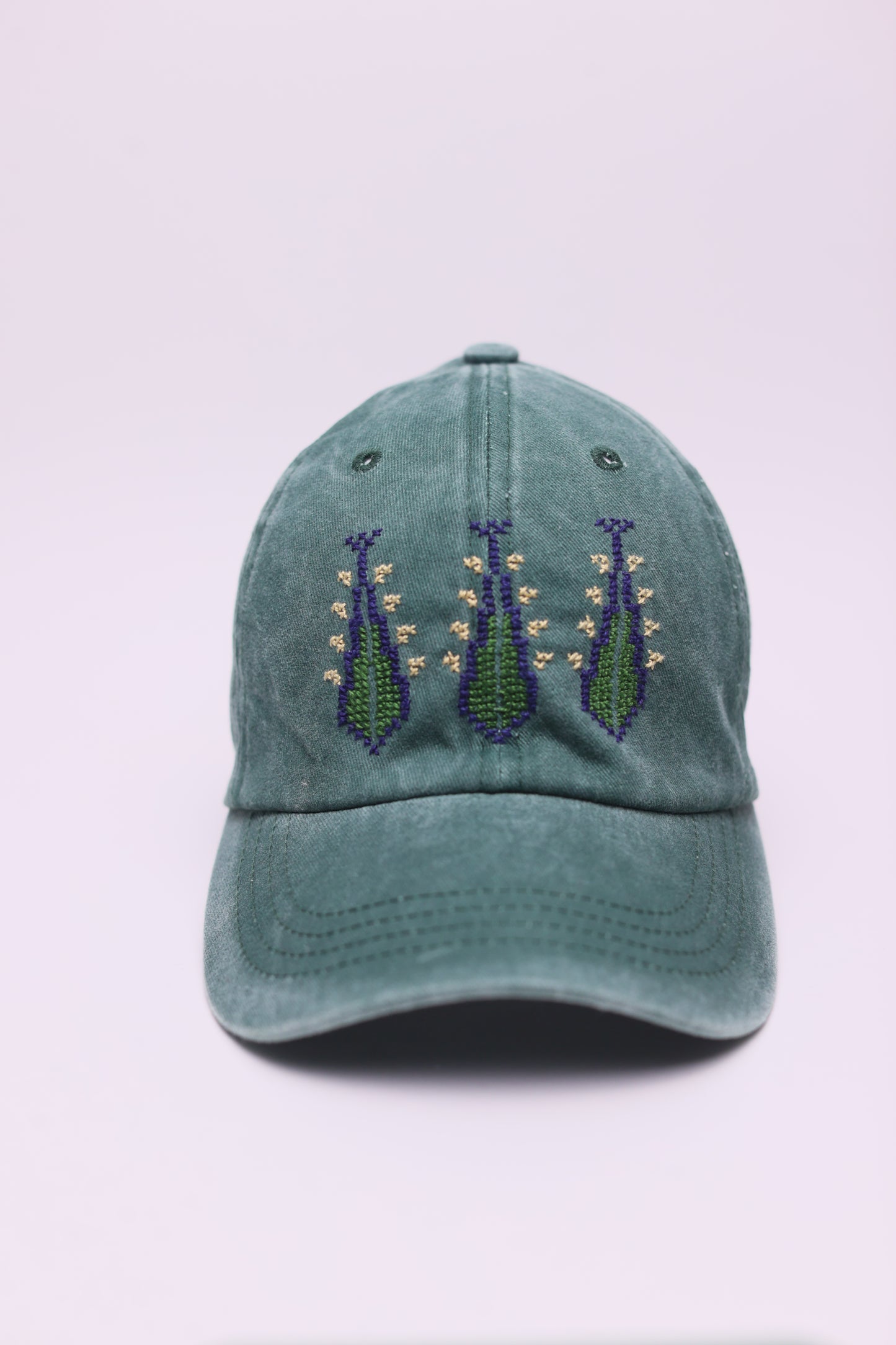 Green 3 saru hand embroidered cap
