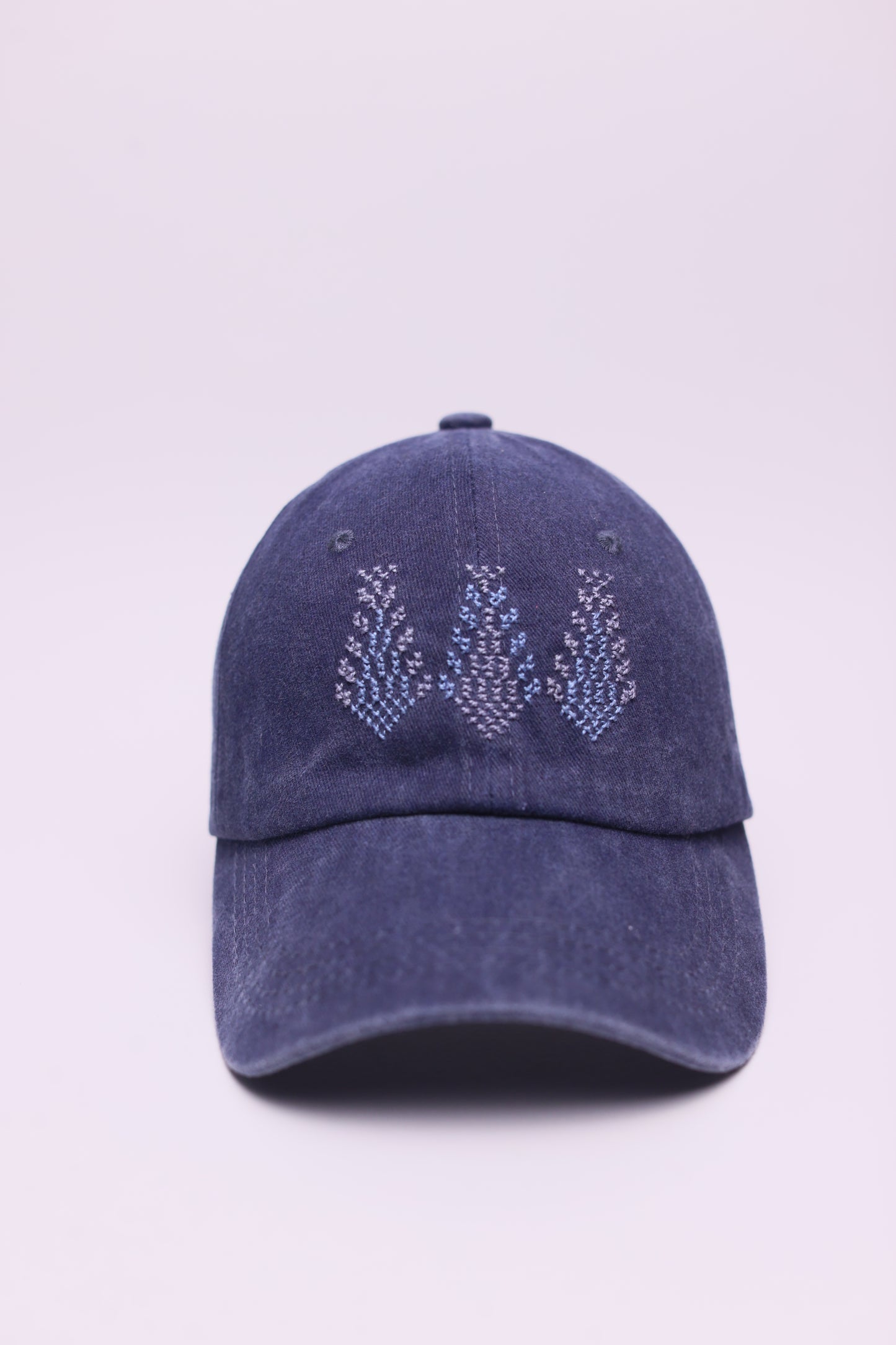 3 saru navy hand embroidered cap