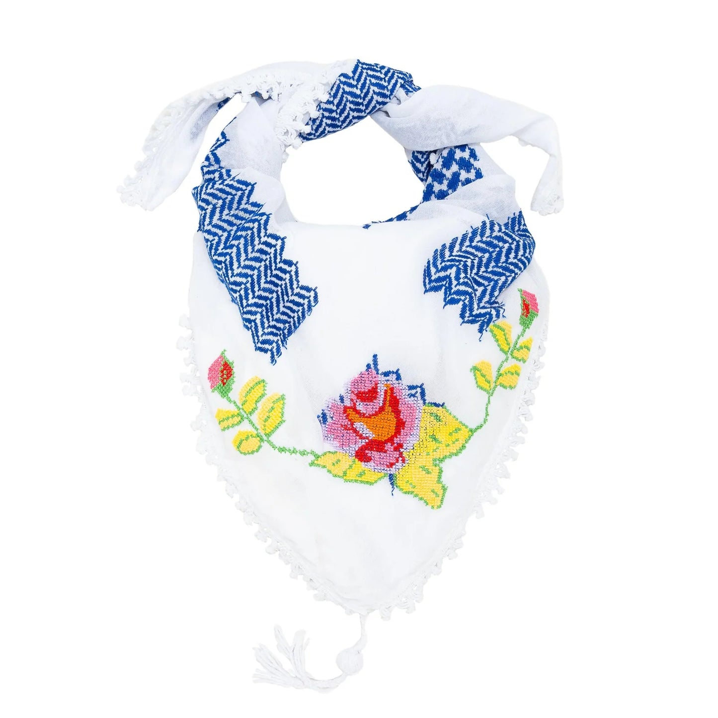 SEP MINI BLUE & WHITE ROSE KEFFIYEH