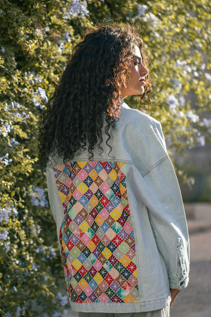 Halimeh multicolored hand embroidered jacket
