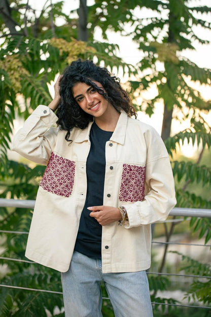 Halimeh off white denim jacket