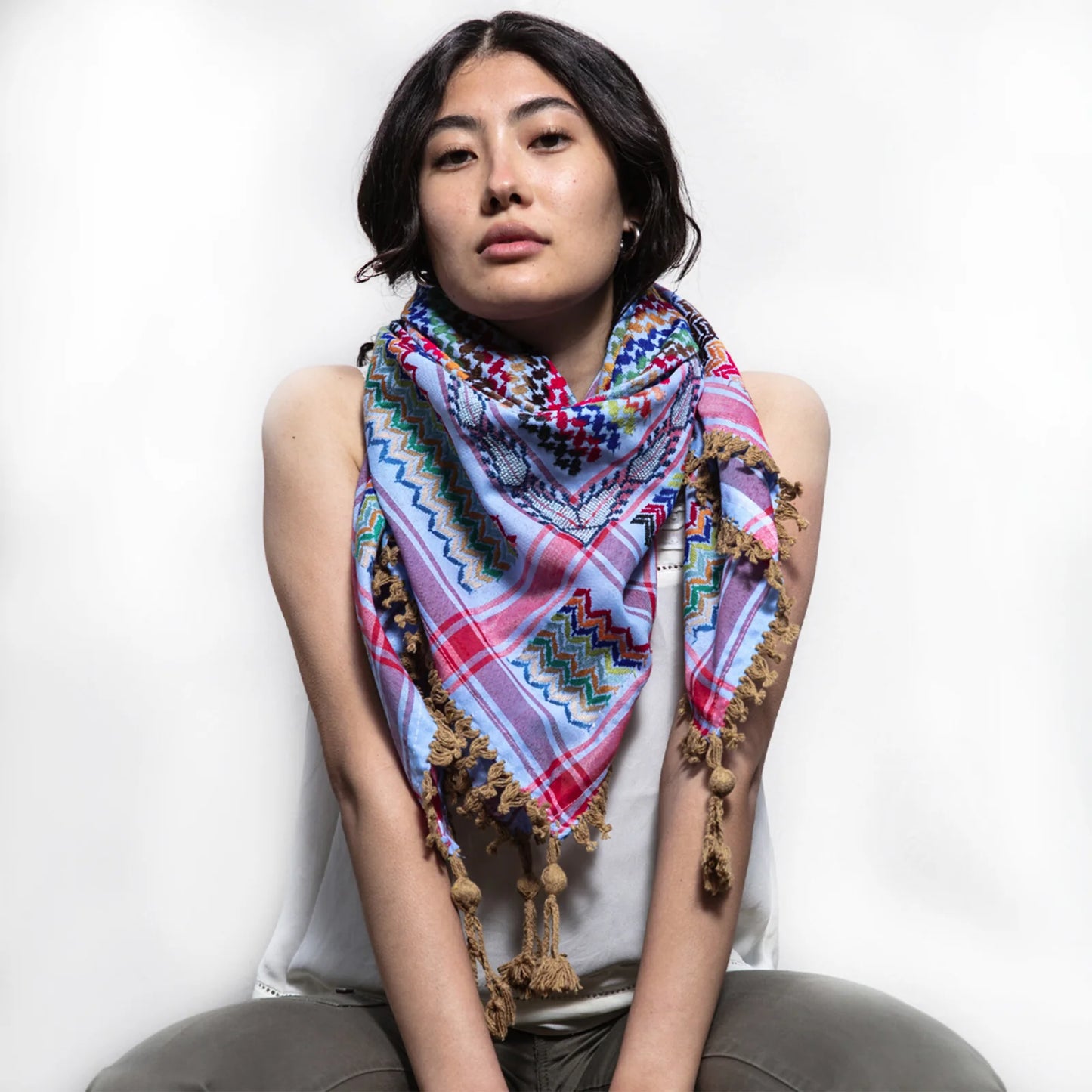 MULTICOLOR KEFFIYEH- BLUE