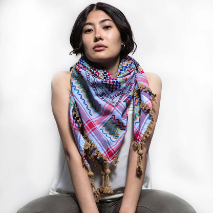 MULTICOLOR KEFFIYEH- BLUE