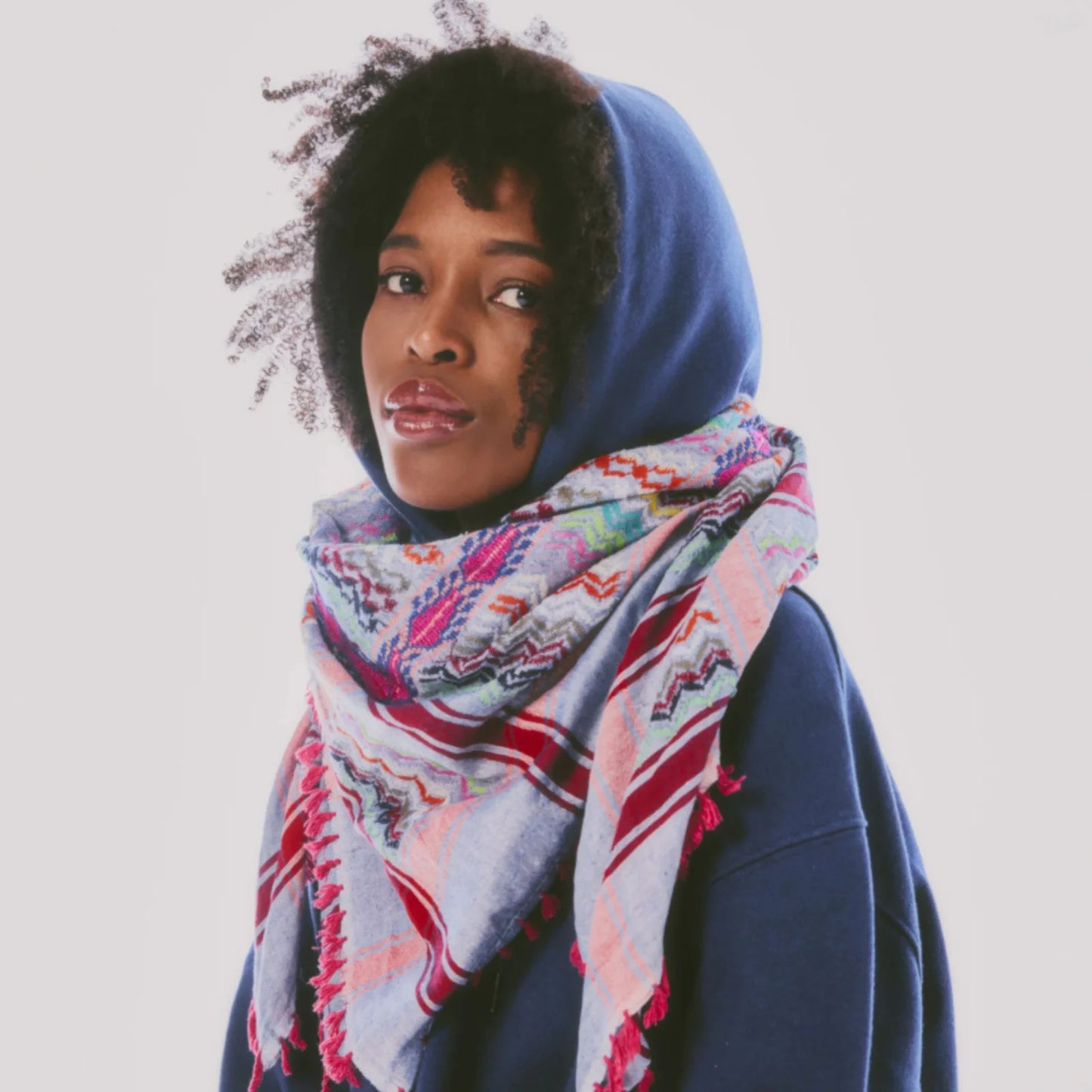SEP MULTICOLOR COTTON KEFFIYEH- BLUE