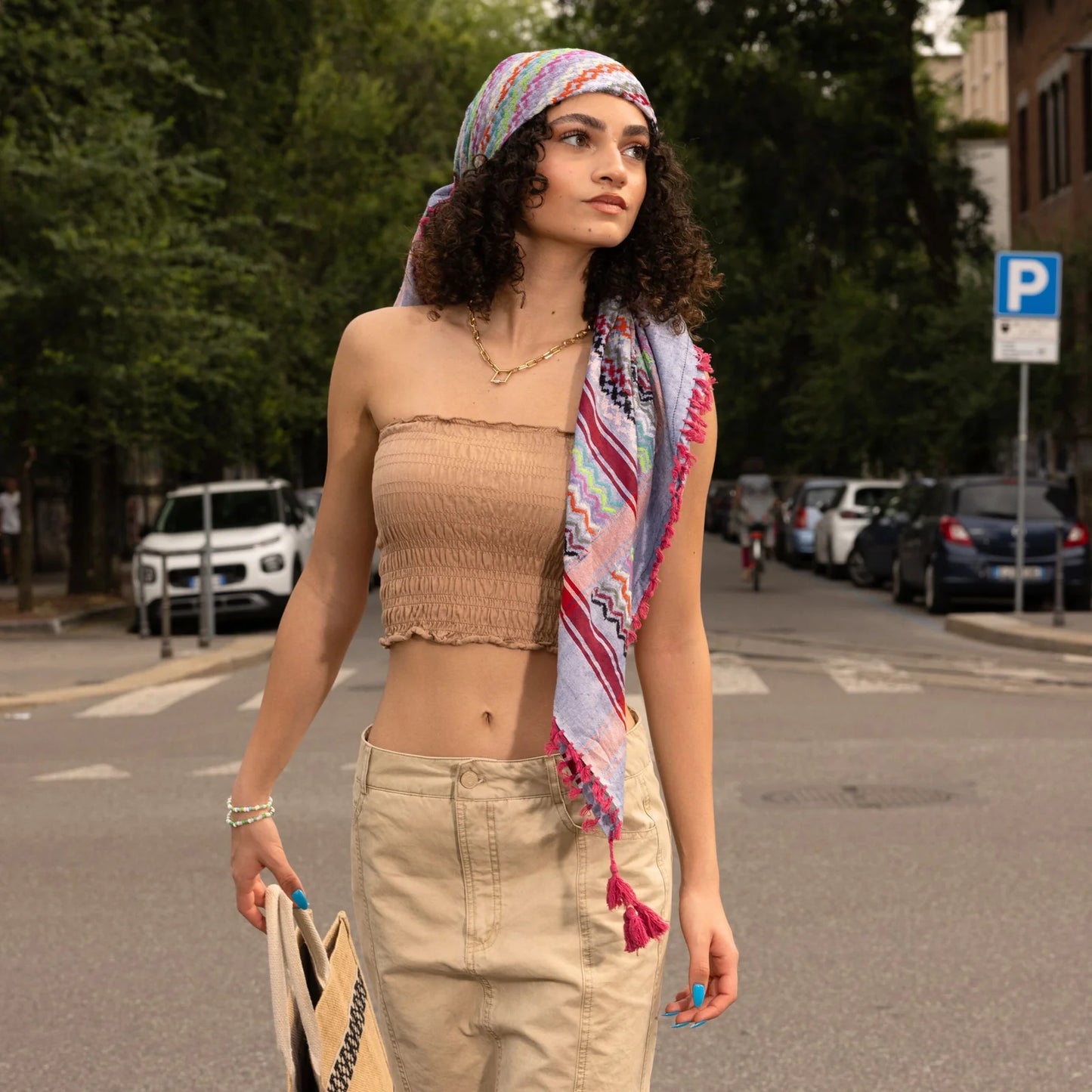 SEP MULTICOLOR COTTON KEFFIYEH- BLUE
