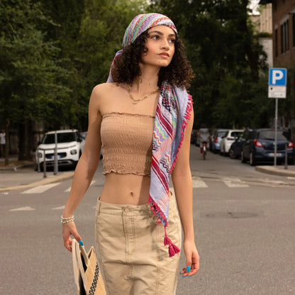 SEP MULTICOLOR COTTON KEFFIYEH- BLUE