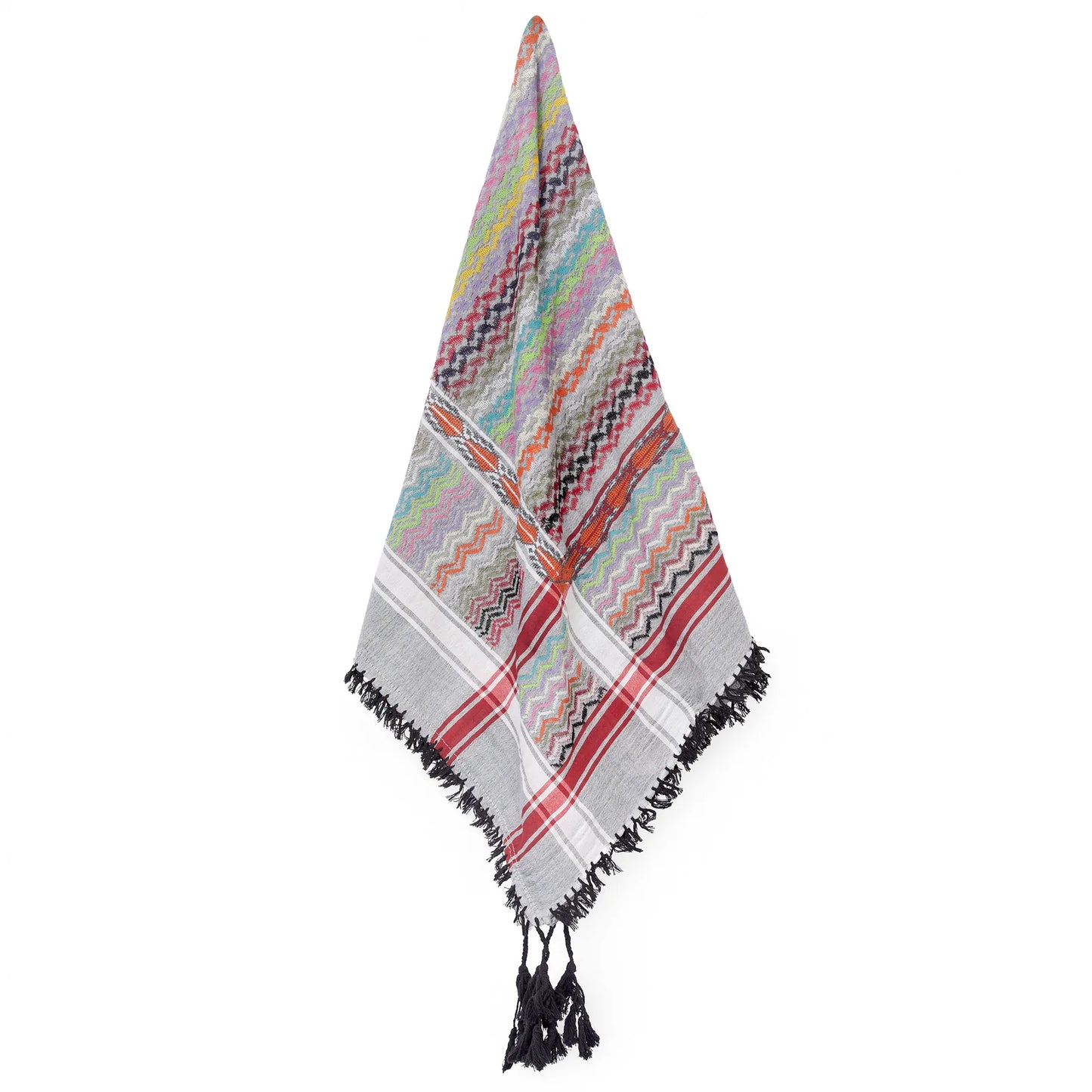 SEP MULTICOLOR COTTON KEFFIYEH- GREY