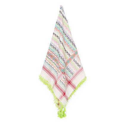 SEP MULTICOLOR COTTON KEFFIYEH- WHITE