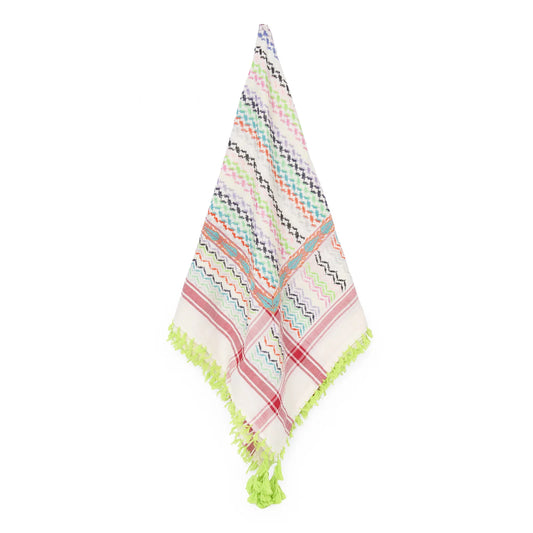 SEP MULTICOLOR COTTON KEFFIYEH- WHITE