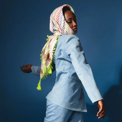 SEP MULTICOLOR COTTON KEFFIYEH- WHITE