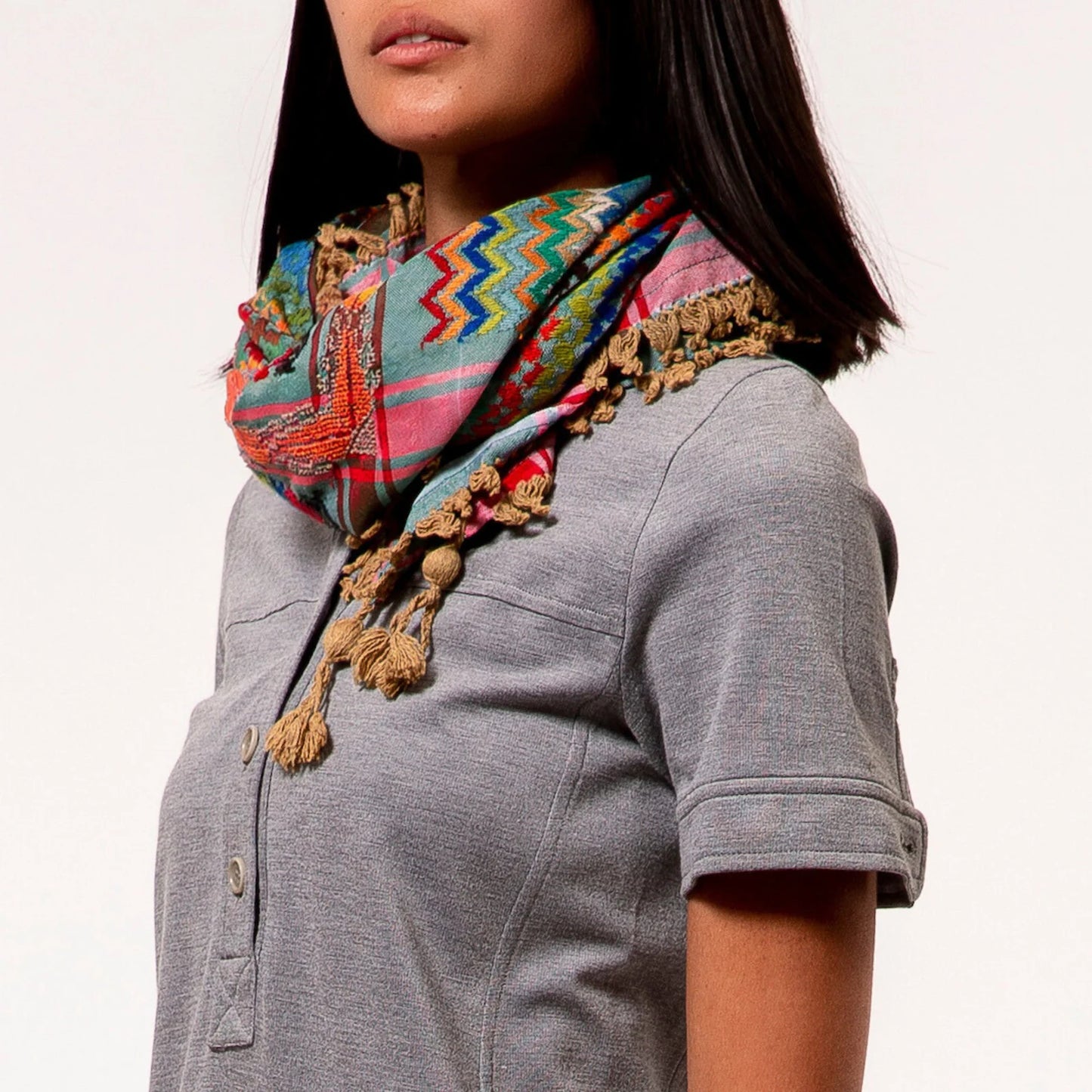 SEP MULTICOLOR KEFFIYEH- GREEN