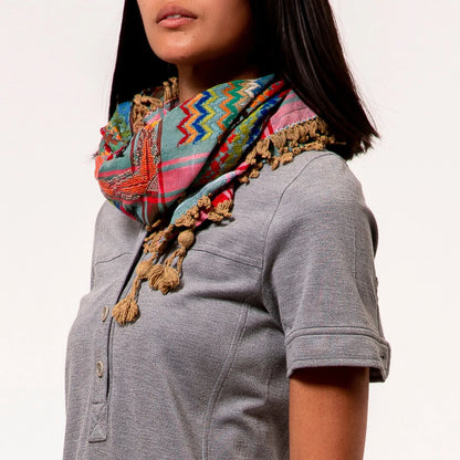 SEP MULTICOLOR KEFFIYEH- GREEN