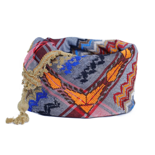 SEP MULTICOLOR KEFFIYEH- GREY