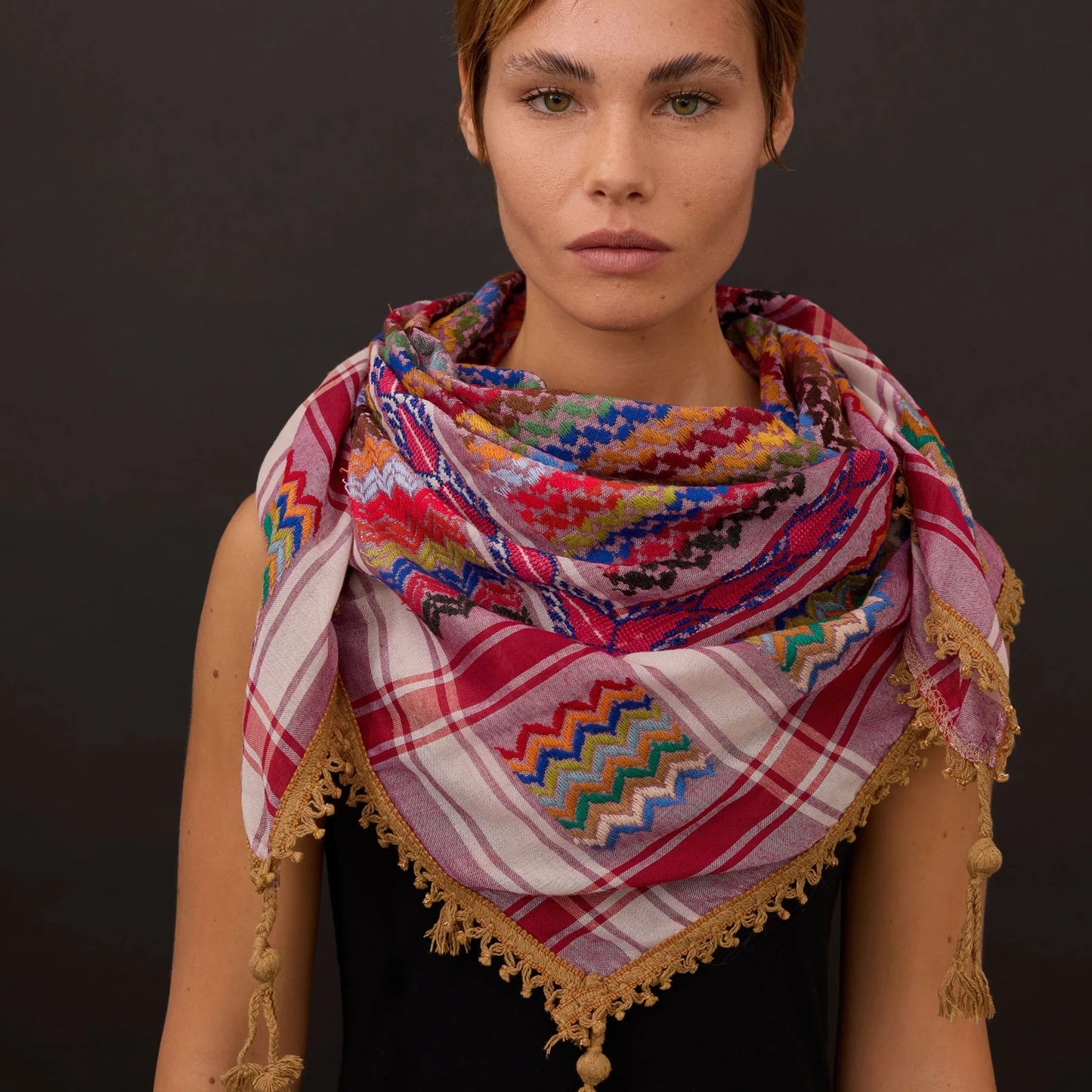 SEP- MULTICOLOR KEFFIYEH- PURPLE