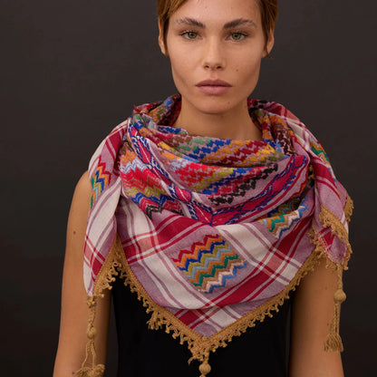 SEP- MULTICOLOR KEFFIYEH- PURPLE