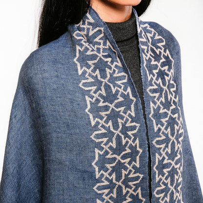 SEP BLUE LINEN SHAWL SULTAN HAN