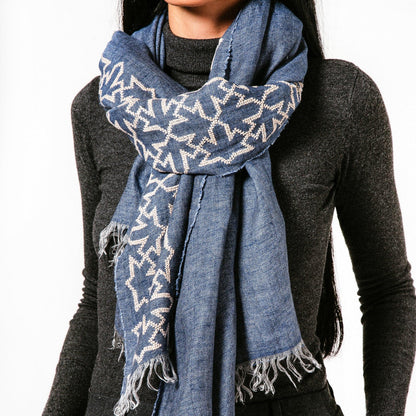 SEP BLUE LINEN SHAWL SULTAN HAN